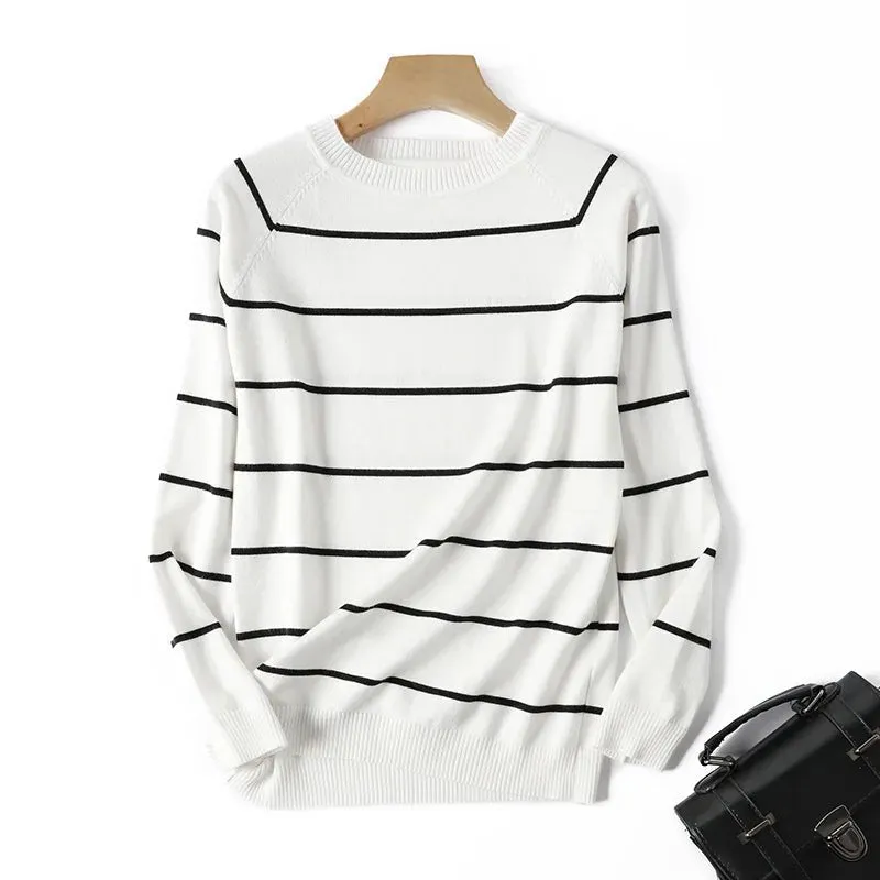 Autumn-Winter Long-Sleeve Striped Pullover