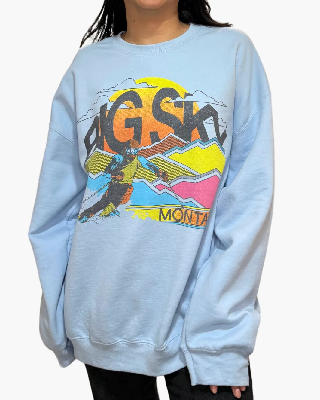 BIG SKY MONTANA CREWNECK IN LIGHT BLUE