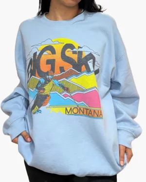 BIG SKY MONTANA CREWNECK IN LIGHT BLUE
