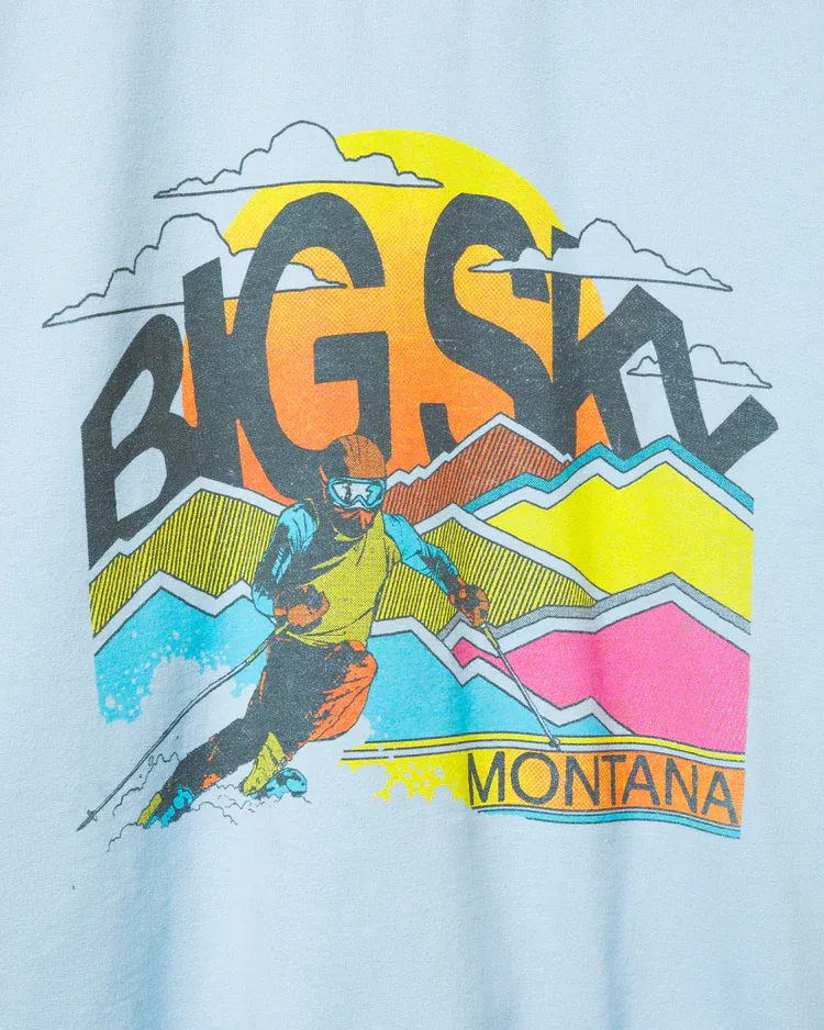 BIG SKY MONTANA CREWNECK IN LIGHT BLUE