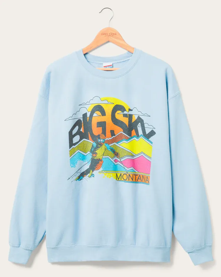 BIG SKY MONTANA CREWNECK IN LIGHT BLUE