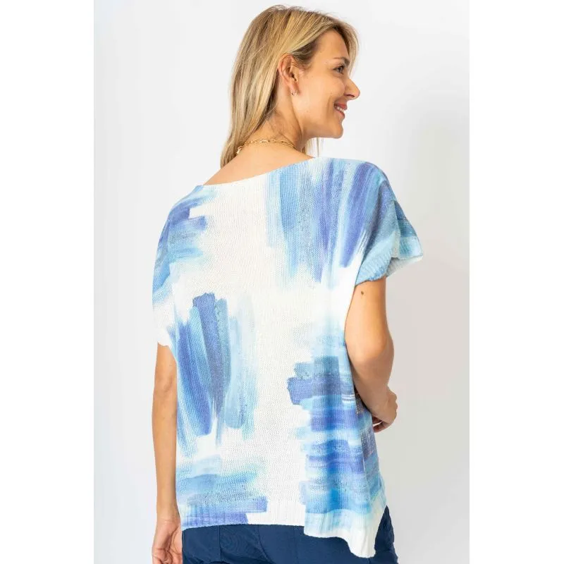 Foil Short Sleeve Sweater