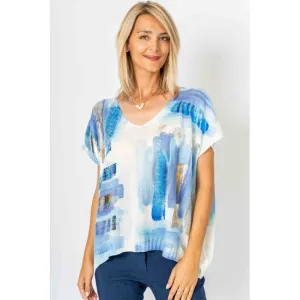 Foil Short Sleeve Sweater