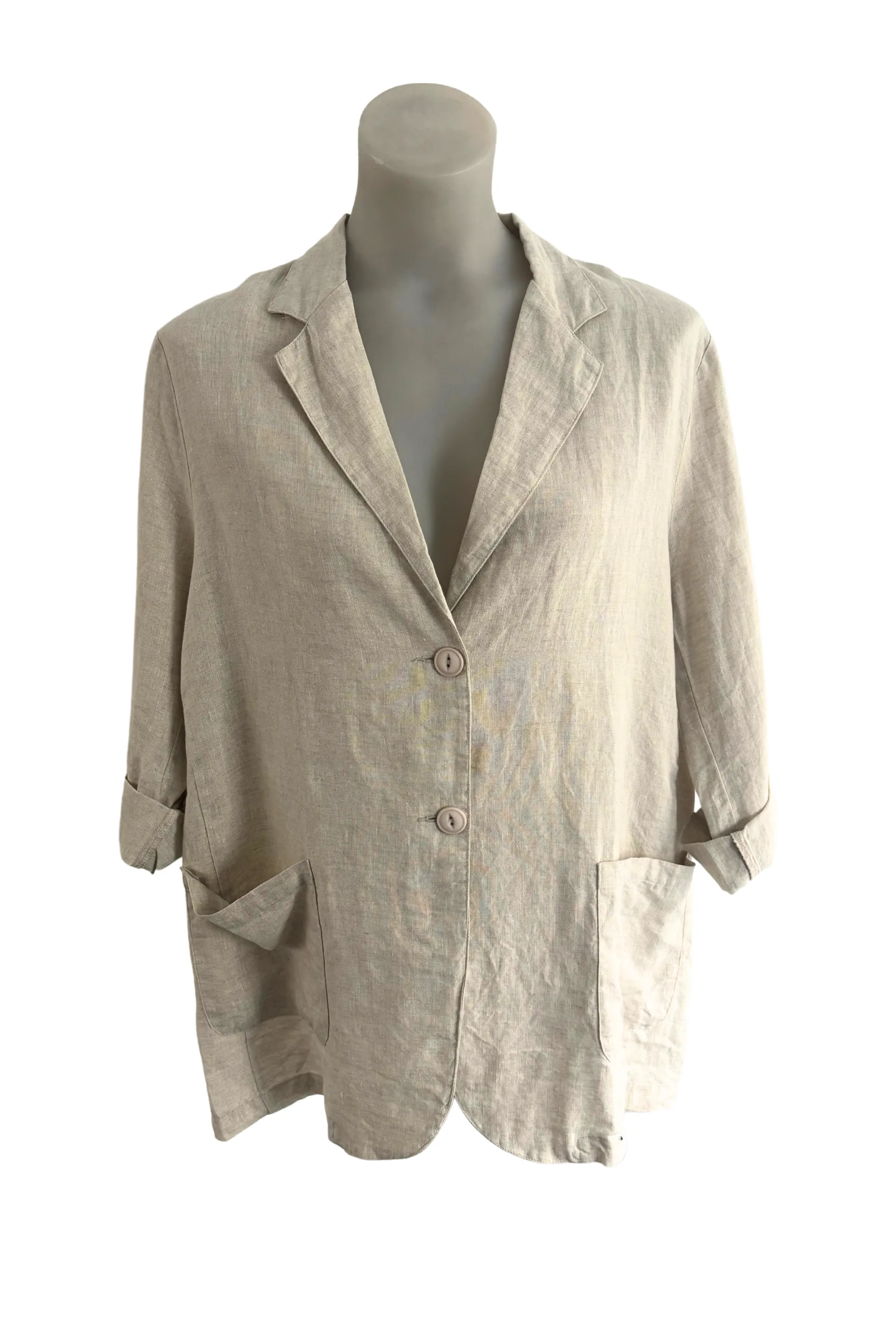 ID 100% linen cream blazer, L
