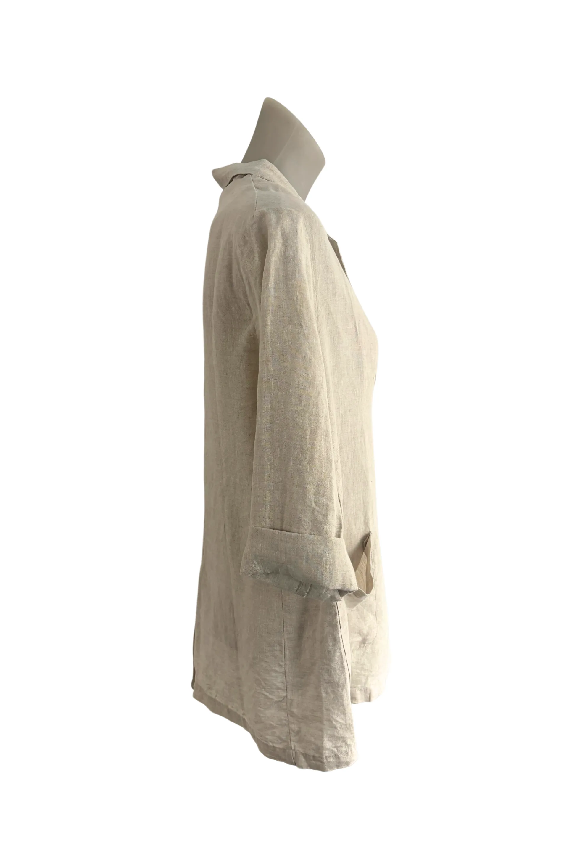 ID 100% linen cream blazer, L