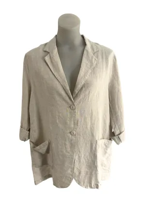 ID 100% linen cream blazer, L