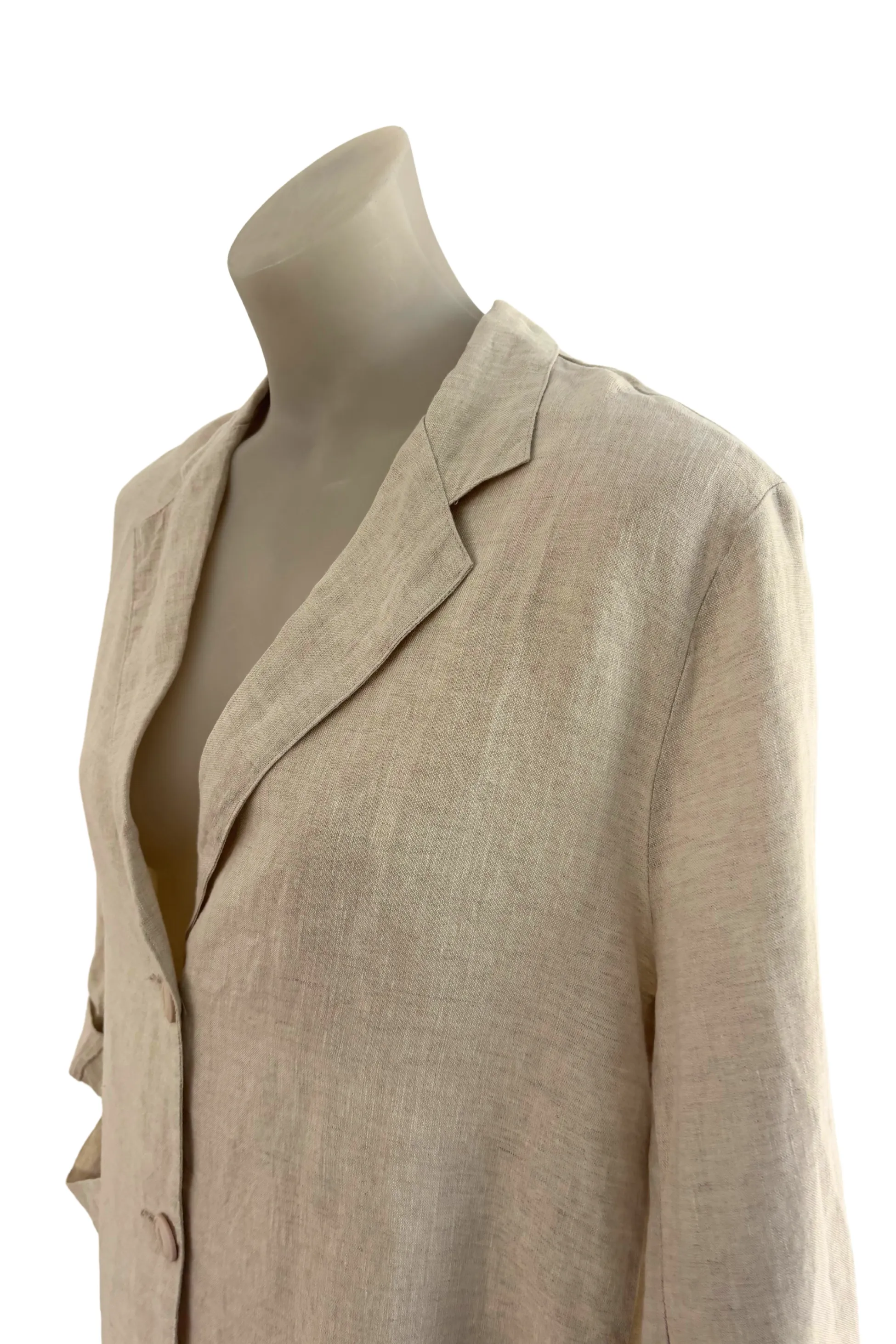ID 100% linen cream blazer, L