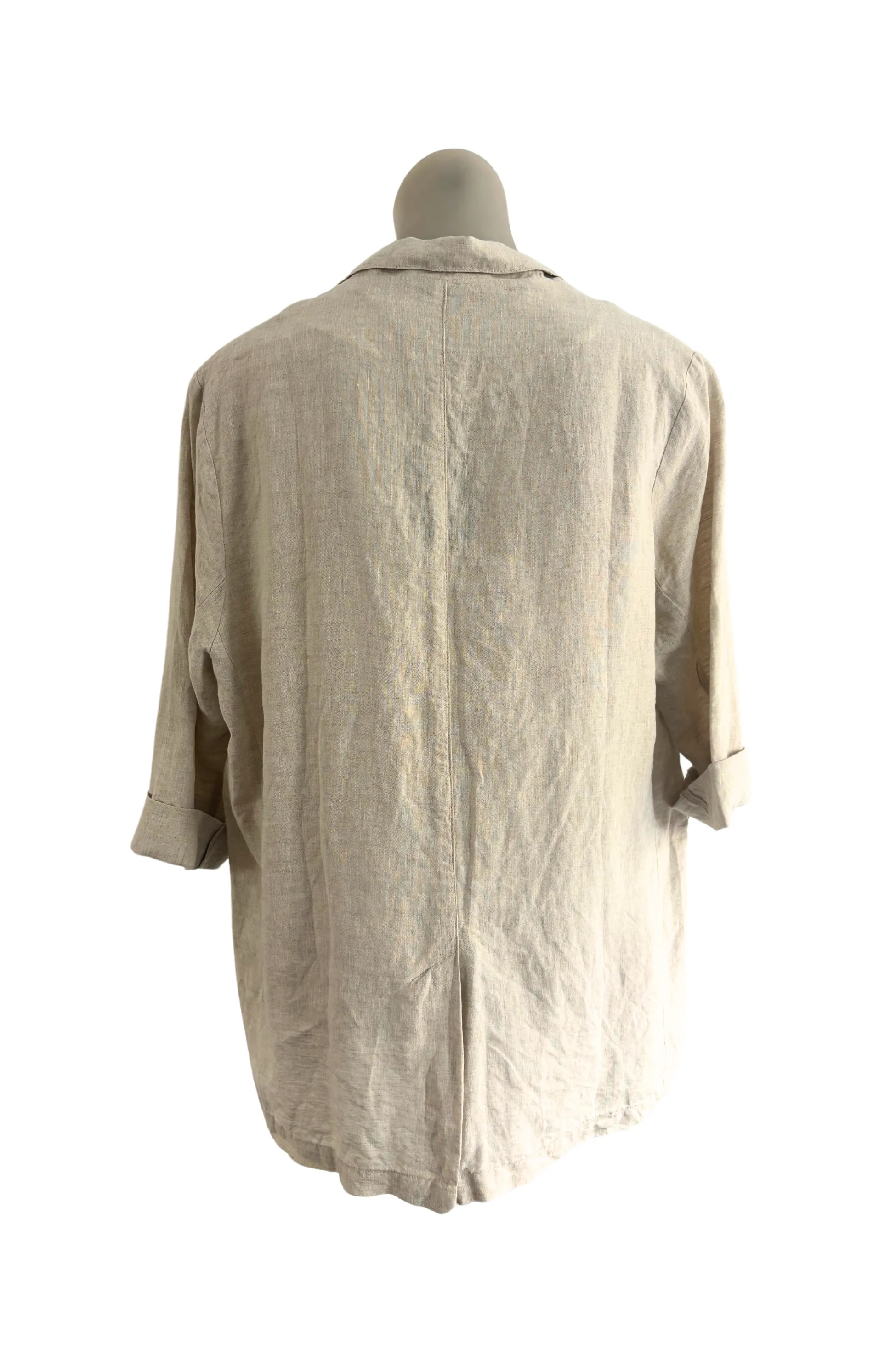 ID 100% linen cream blazer, L