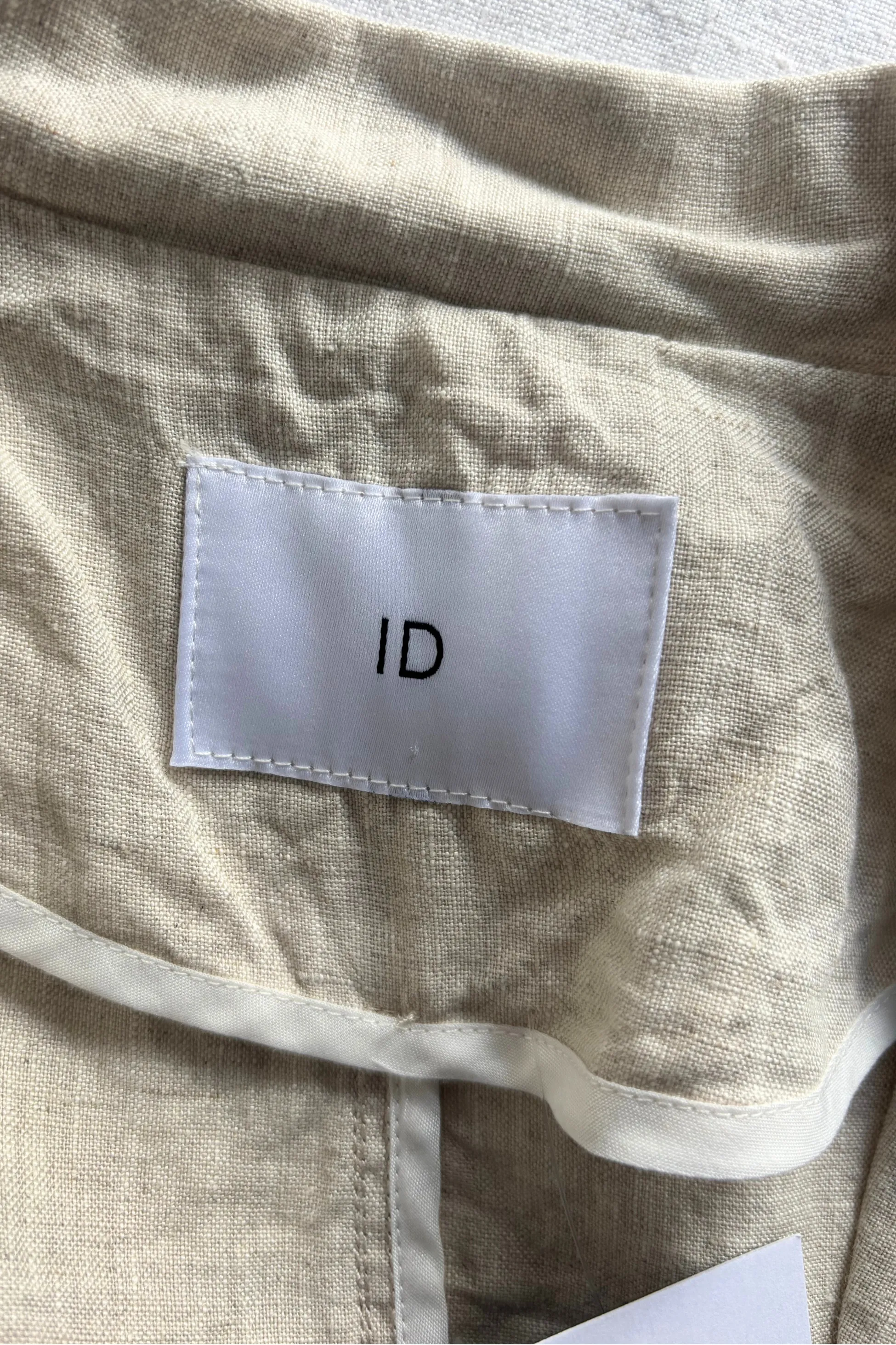 ID 100% linen cream blazer, L