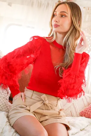Lace contrast Sweater