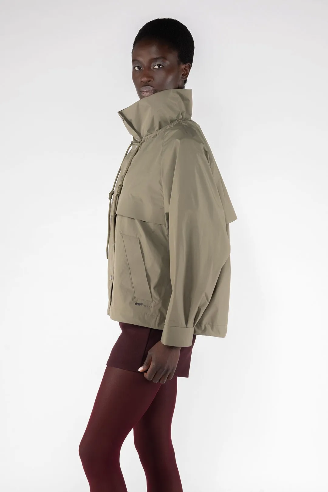 Water Repellent Short Jacket - Army Green