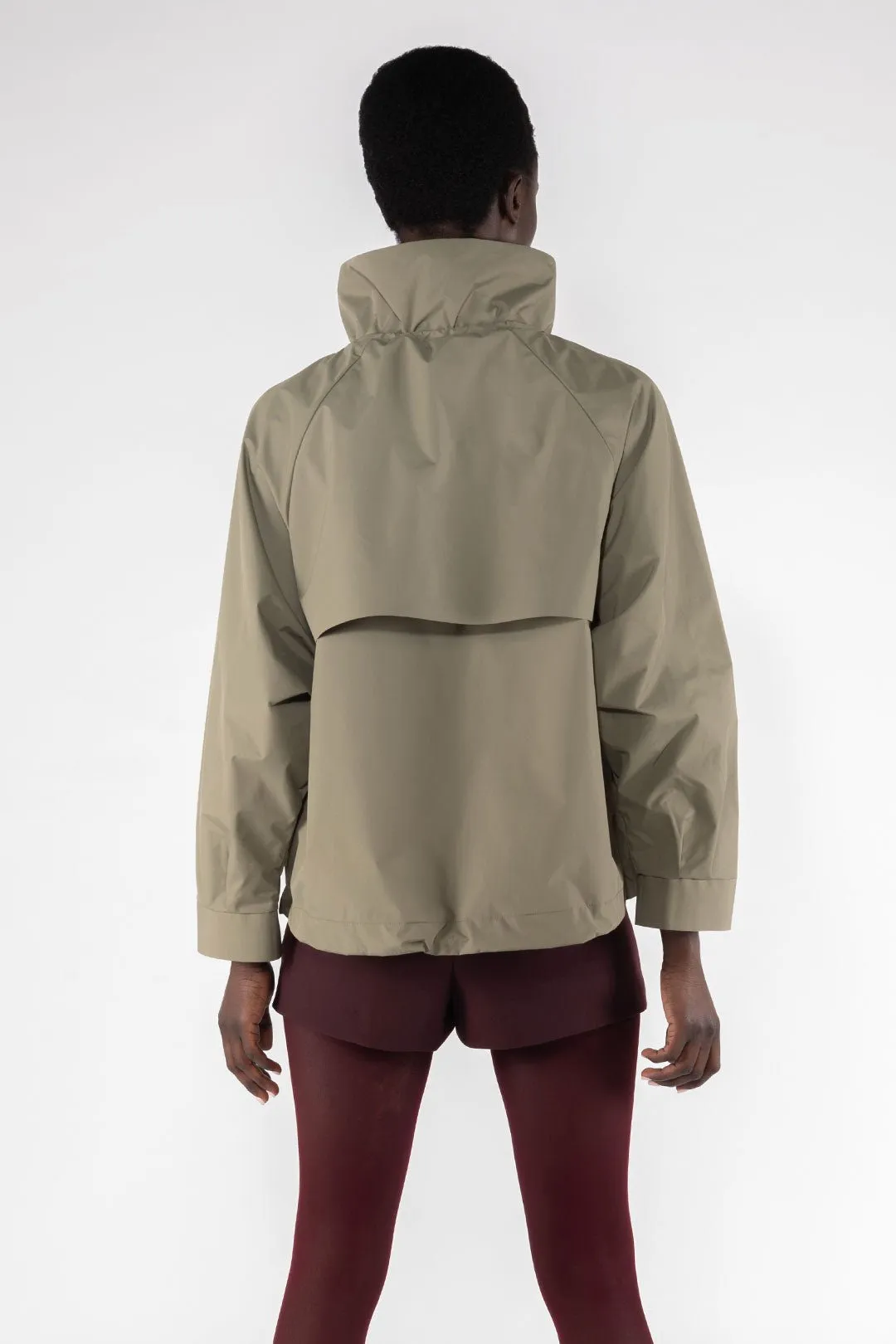 Water Repellent Short Jacket - Army Green