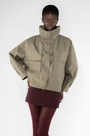 Water Repellent Short Jacket - Army Green
