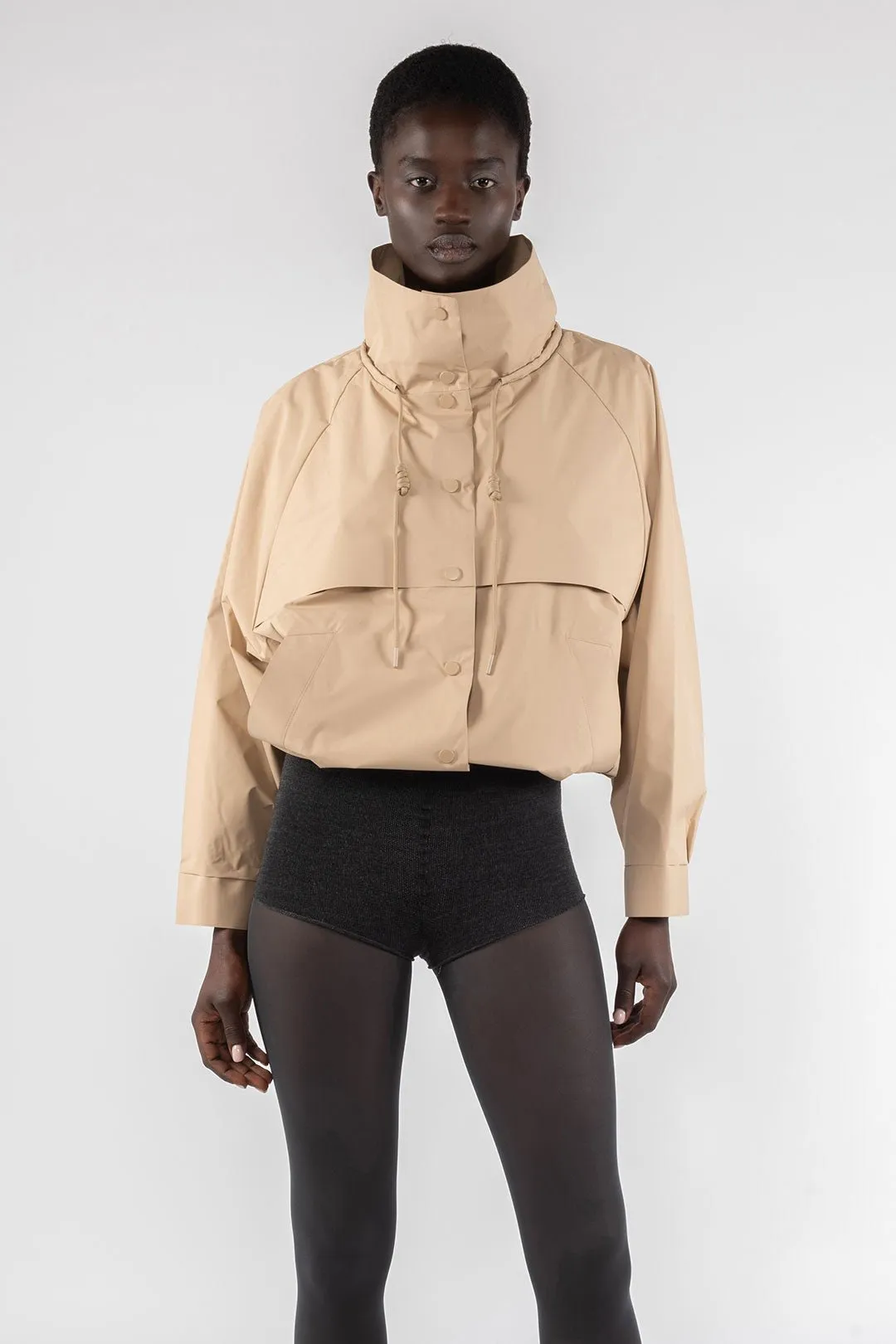Water Repellent Short Jacket - Sand