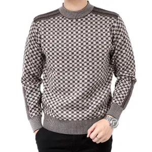 West Louis Autumn Plaid Pattern Knitted Sweater