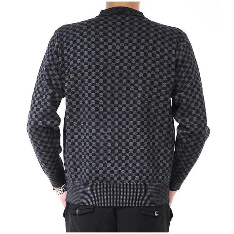 West Louis Autumn Plaid Pattern Knitted Sweater