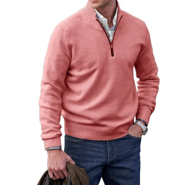 West Louis Cashmere Zipper Turtleneck Warm Sweater