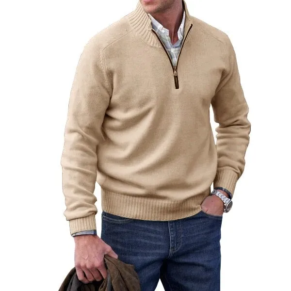 West Louis Cashmere Zipper Turtleneck Warm Sweater