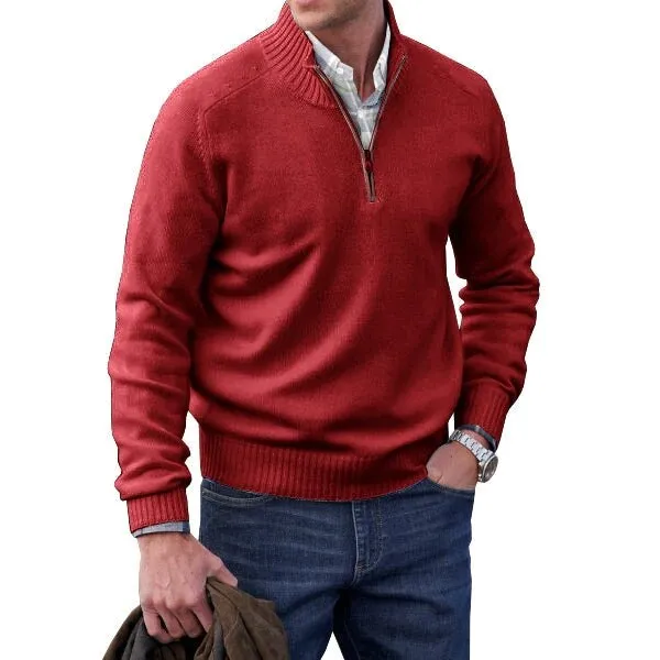 West Louis Cashmere Zipper Turtleneck Warm Sweater
