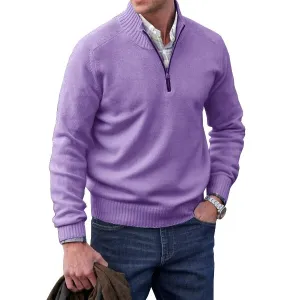West Louis Cashmere Zipper Turtleneck Warm Sweater
