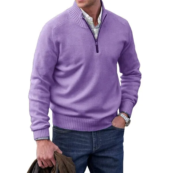 West Louis Cashmere Zipper Turtleneck Warm Sweater