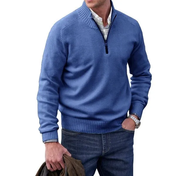 West Louis Cashmere Zipper Turtleneck Warm Sweater