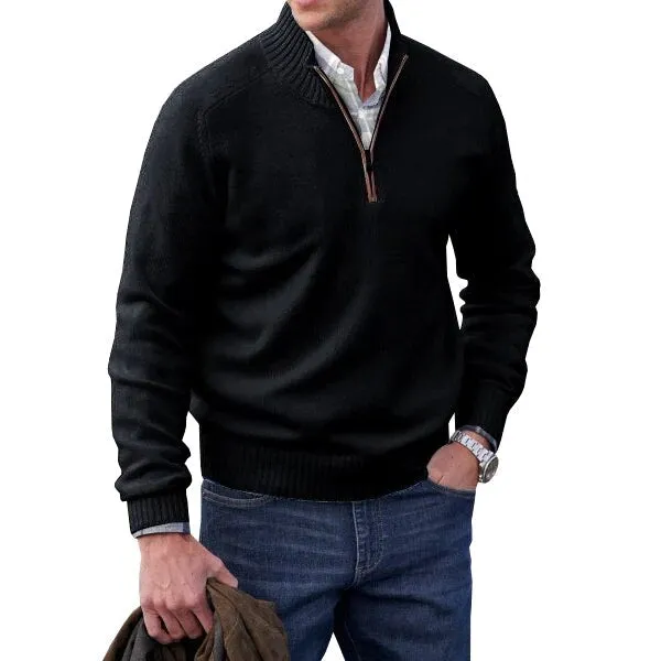 West Louis Cashmere Zipper Turtleneck Warm Sweater