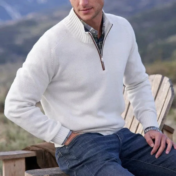 West Louis Cashmere Zipper Turtleneck Warm Sweater