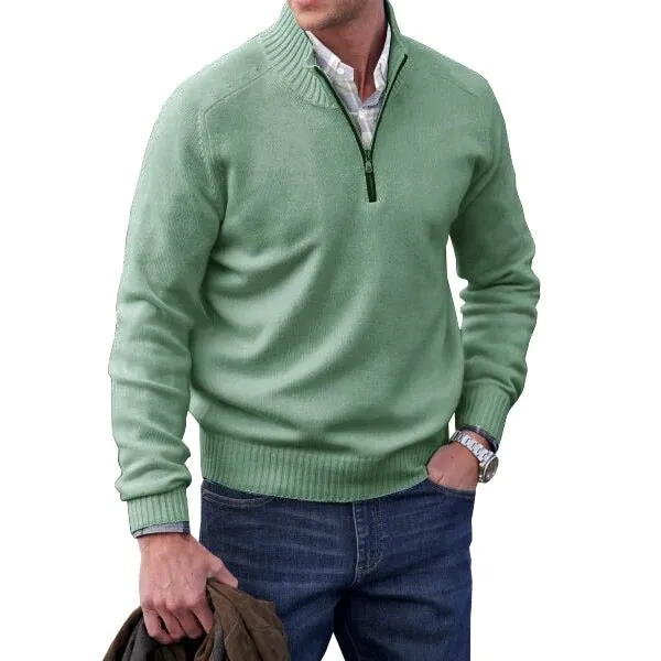 West Louis Cashmere Zipper Turtleneck Warm Sweater