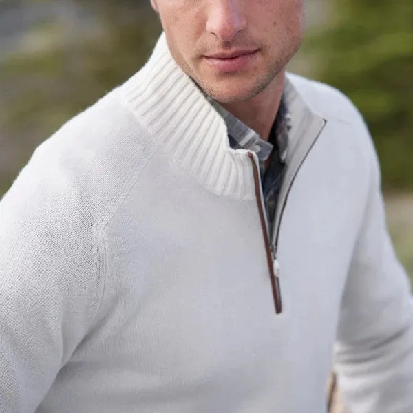 West Louis Cashmere Zipper Turtleneck Warm Sweater