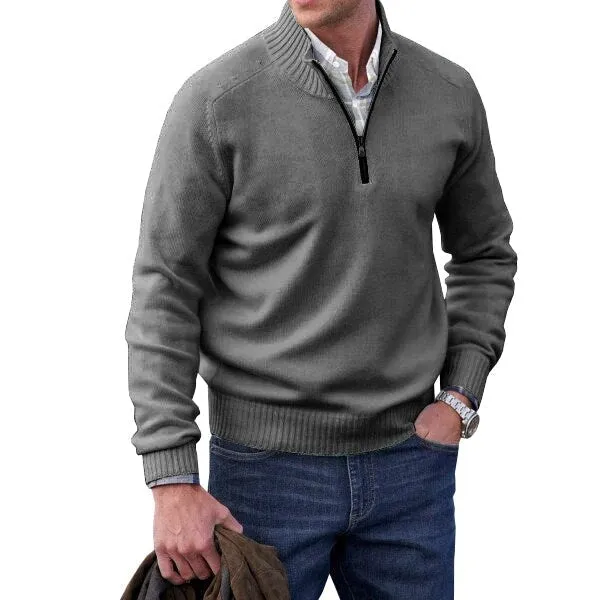 West Louis Cashmere Zipper Turtleneck Warm Sweater