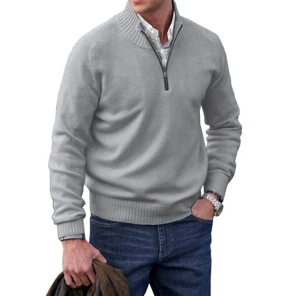 West Louis Cashmere Zipper Turtleneck Warm Sweater