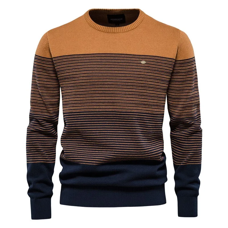 West Louis Casual O-Neck Cotton Knitted Sweater Pullover