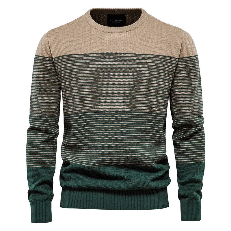 West Louis Casual O-Neck Cotton Knitted Sweater Pullover