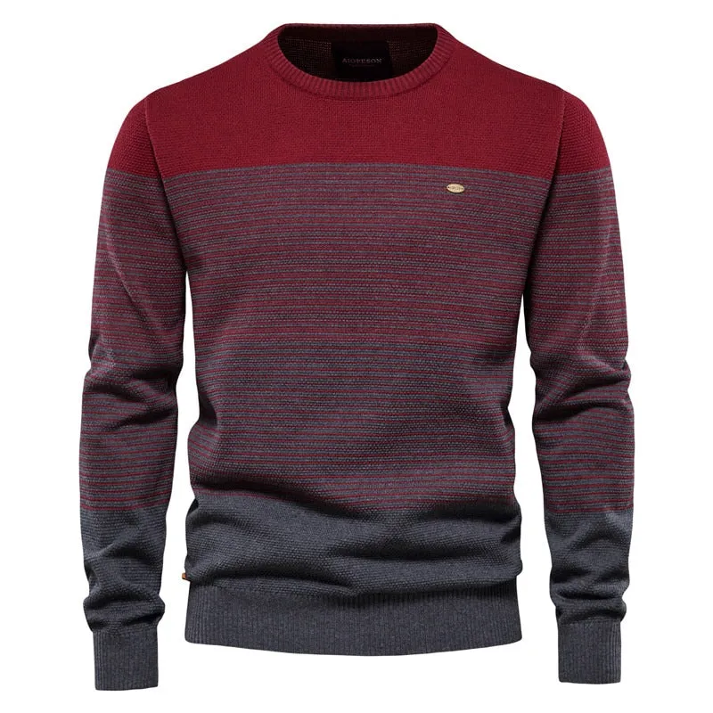 West Louis Casual O-Neck Cotton Knitted Sweater Pullover
