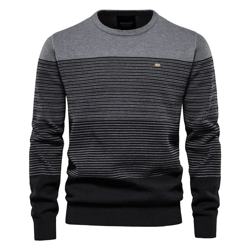 West Louis Casual O-Neck Cotton Knitted Sweater Pullover