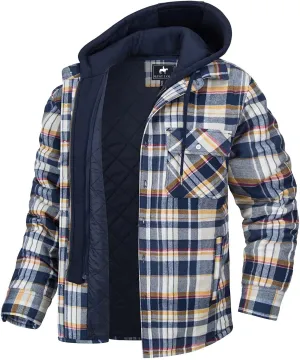 West Louis Flannel Shirt Jacket with Removable Hood